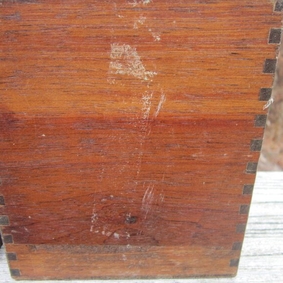 Vintage Wood Kitchen Canisters MCM Hand Carved Hardwood Japan CI Star Nesting - Picture 9 of 13